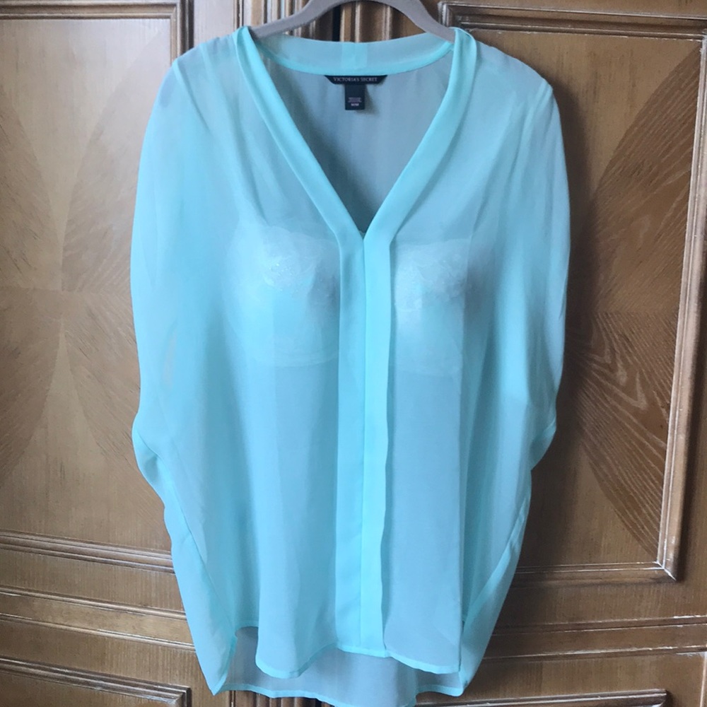 Vic Secret Sheer, chiffon, v-neck blouse